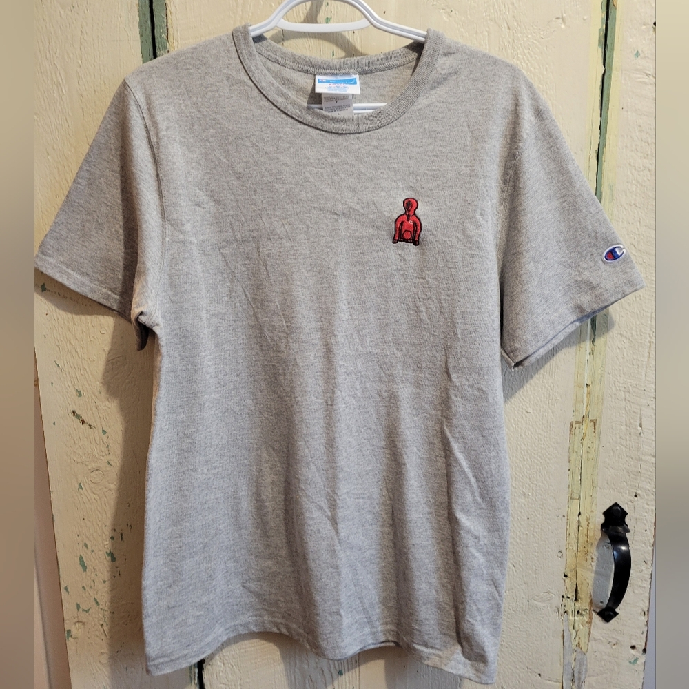 Champion Gray T-Shirt with Red Logo